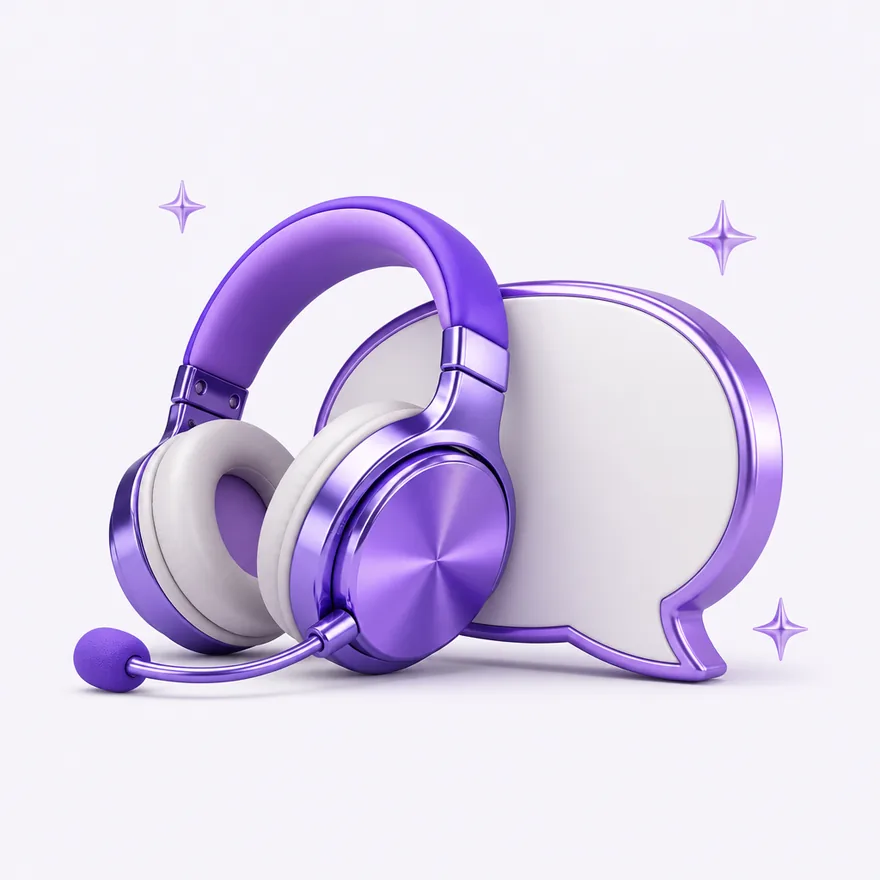 Headset with speech bubble — Mfortune