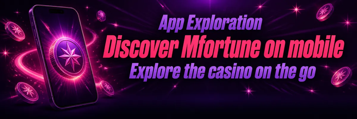 Purple-and-rose mobile-focused casino banner with a lucky coin and starburst surrounding a phone silhouette.