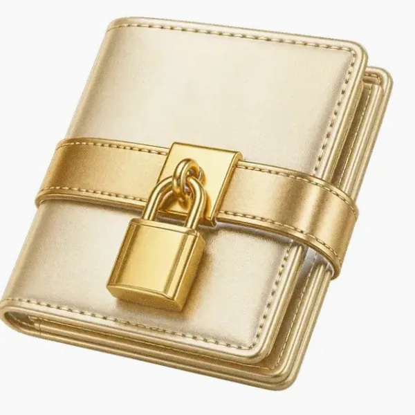 Locked leather wallet — Mfortune